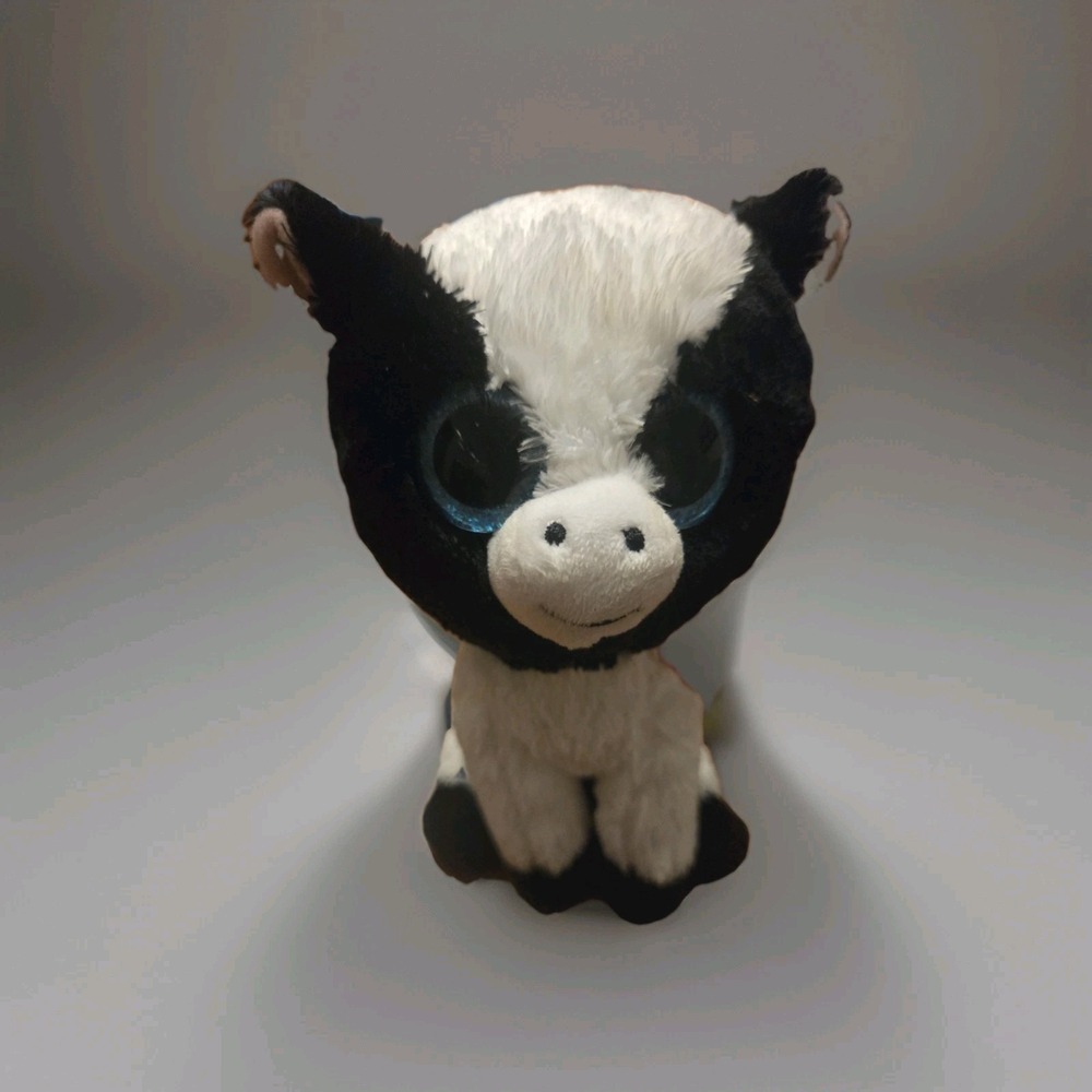 Ty - Beanie Boos - Butter - 6" Cow Plush - Glitter Eyes - Tags - 2017 EUC
